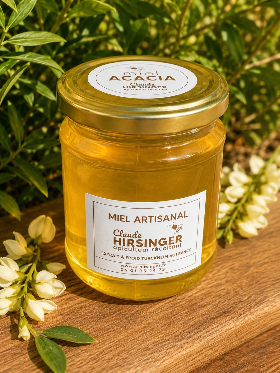 Pot de miel de Acacia Hirsinger, en pleine nature