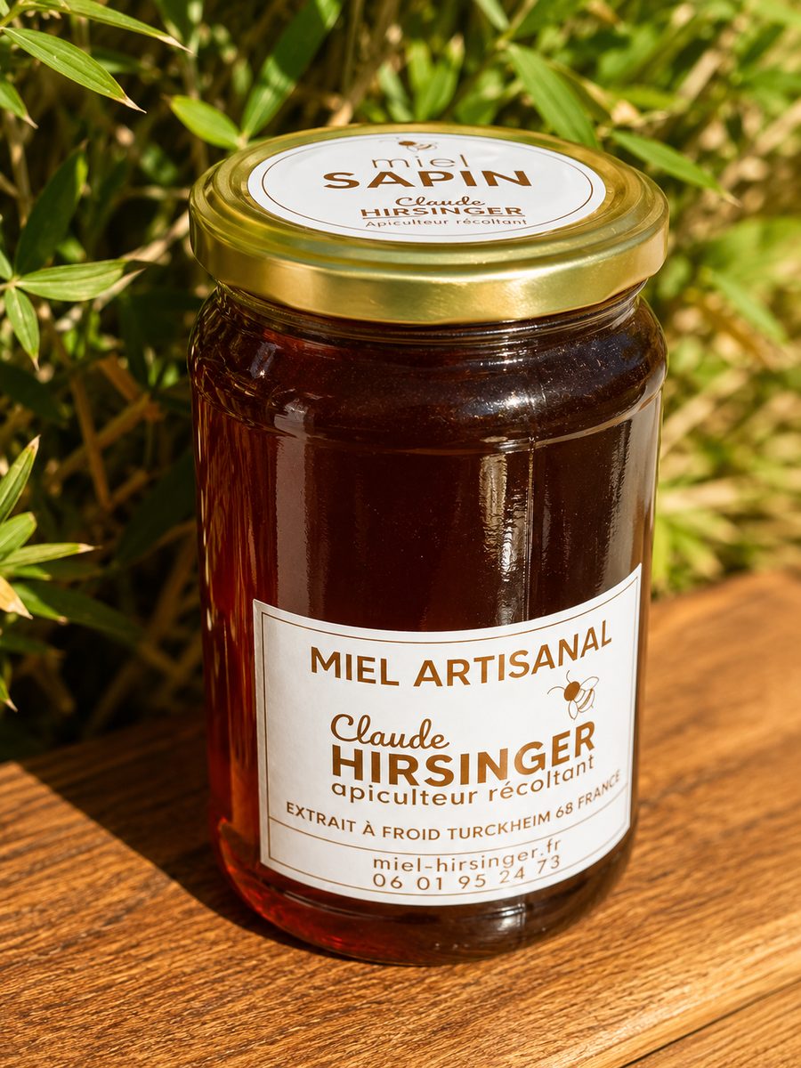 Pot de miel de Sapin Hirsinger, en pleine nature